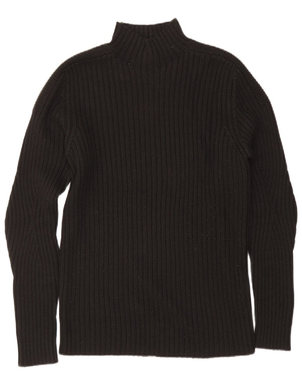 Hugo Boss Maglione da uomo con collo alto e maglione grande in lana nera