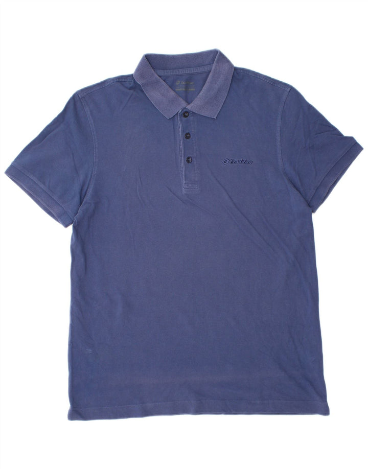 Polo Uomo Lotto Large in Cotone Blu