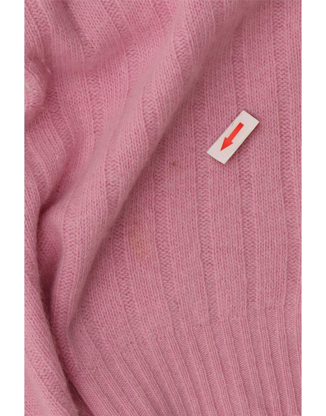 Maglione maglione vintage da donna con collo alto UK 14 rosa medio