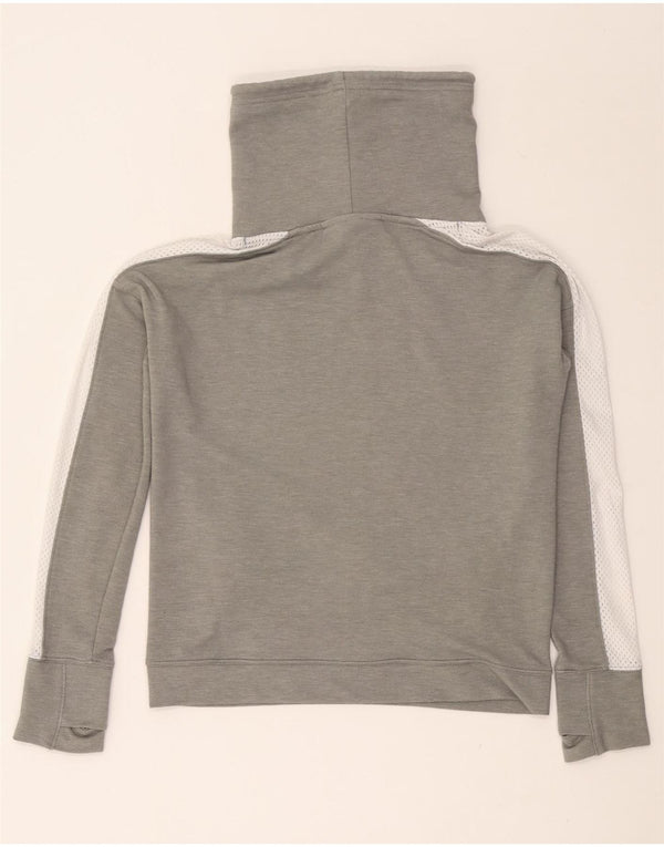 Maglia con cappuccio vestibilità ampia da donna UNDER ARMOUR corta UK 6 XS grigio color block