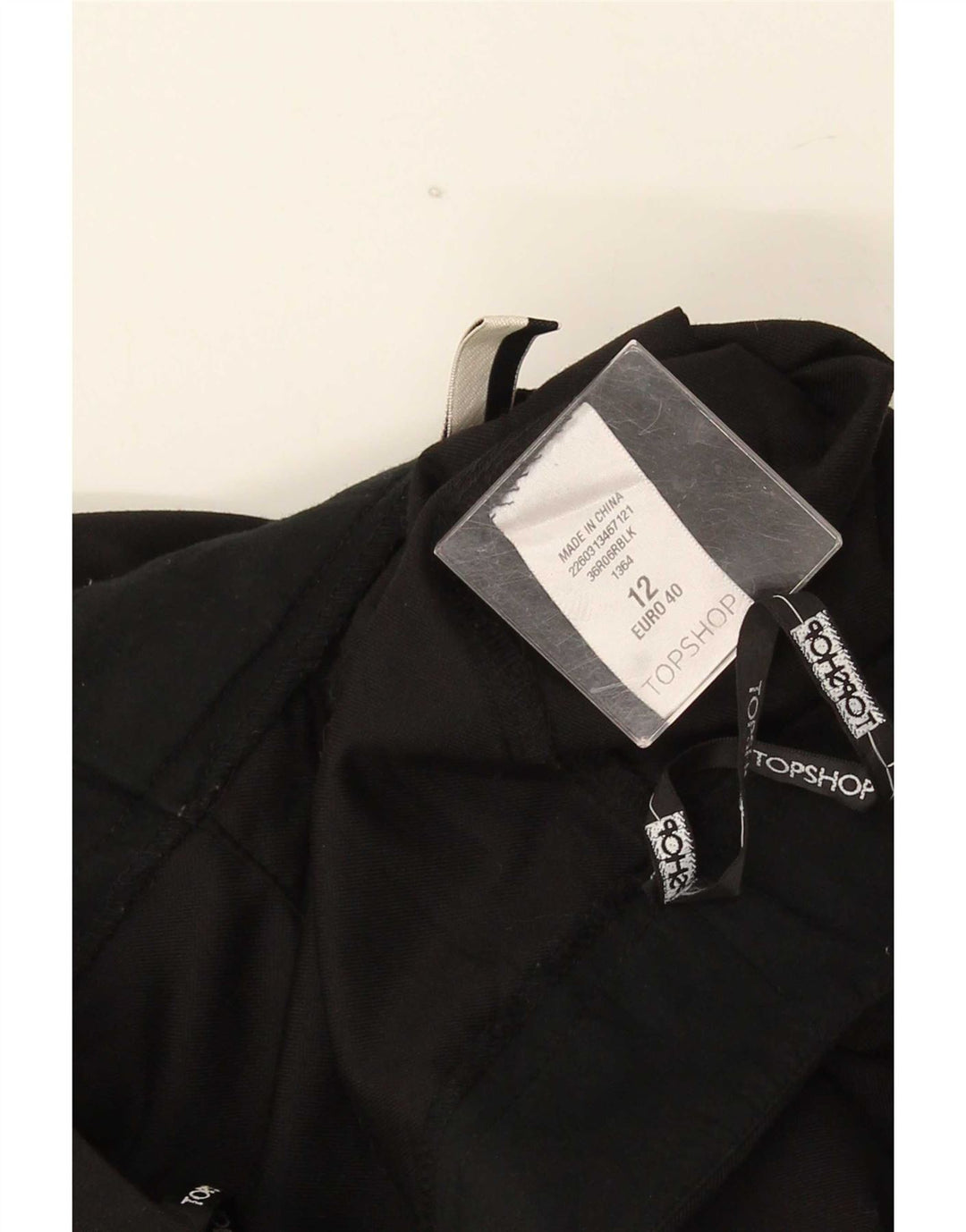 Pantaloni casual con pegged da donna Topshop UK 12 Medium W32 L32 Poliestere nero
