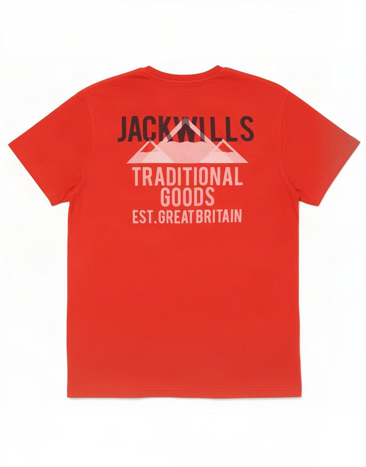 T-shirt grafica da uomo Jack Wills Top in cotone rosso medio