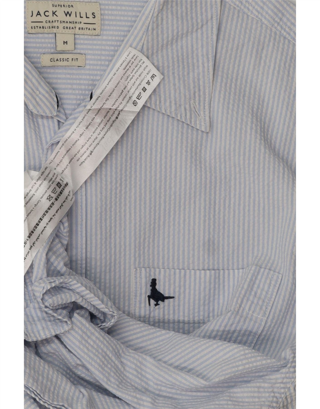 Camicia da uomo classica Jack Wills in cotone gessato blu medio