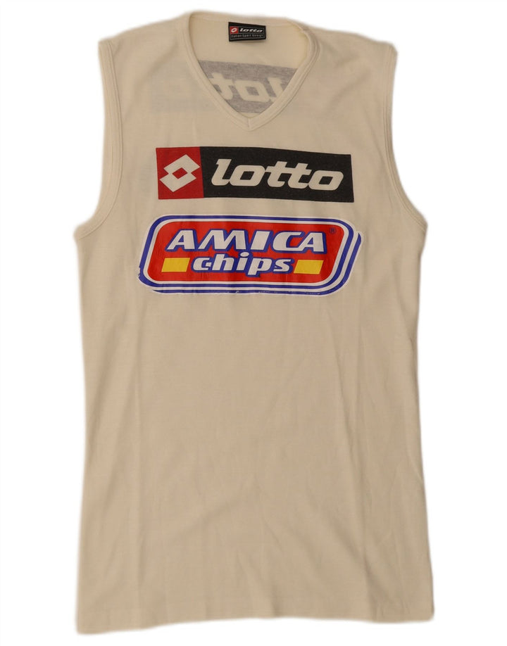 Canotta grafica da uomo Lotto piccola in cotone bianco sporco
