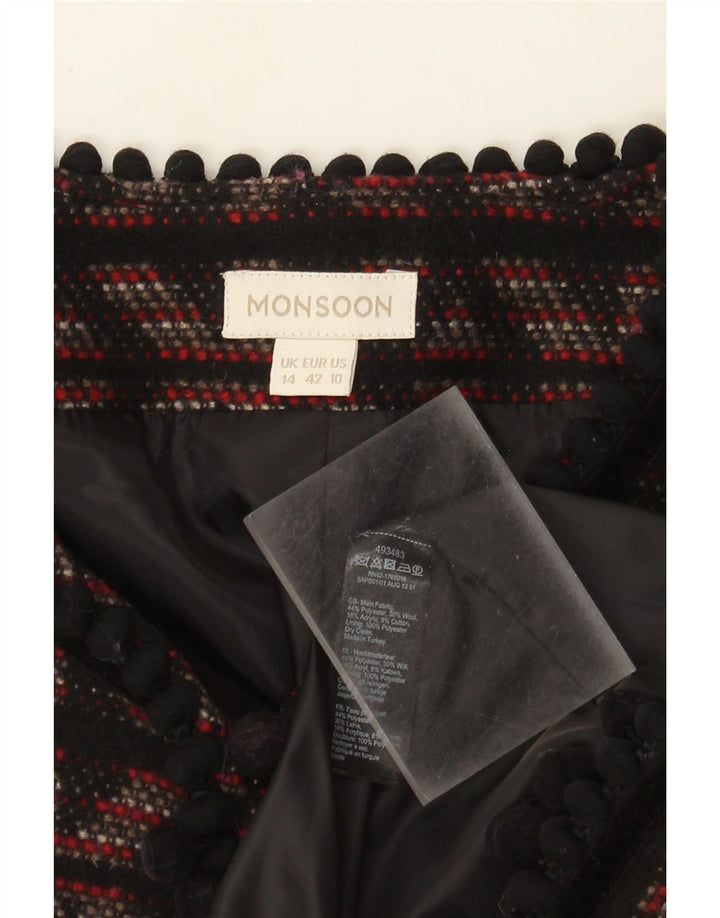 Giacca blazer da donna Monsoon UK 14 Poliestere geometrico nero medio
