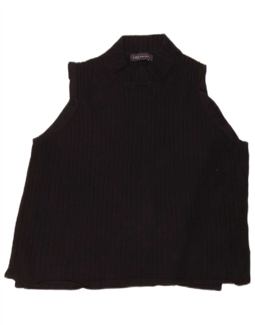Top corto senza maniche da donna Marks & Spencer UK 20 2XL viscosa nera