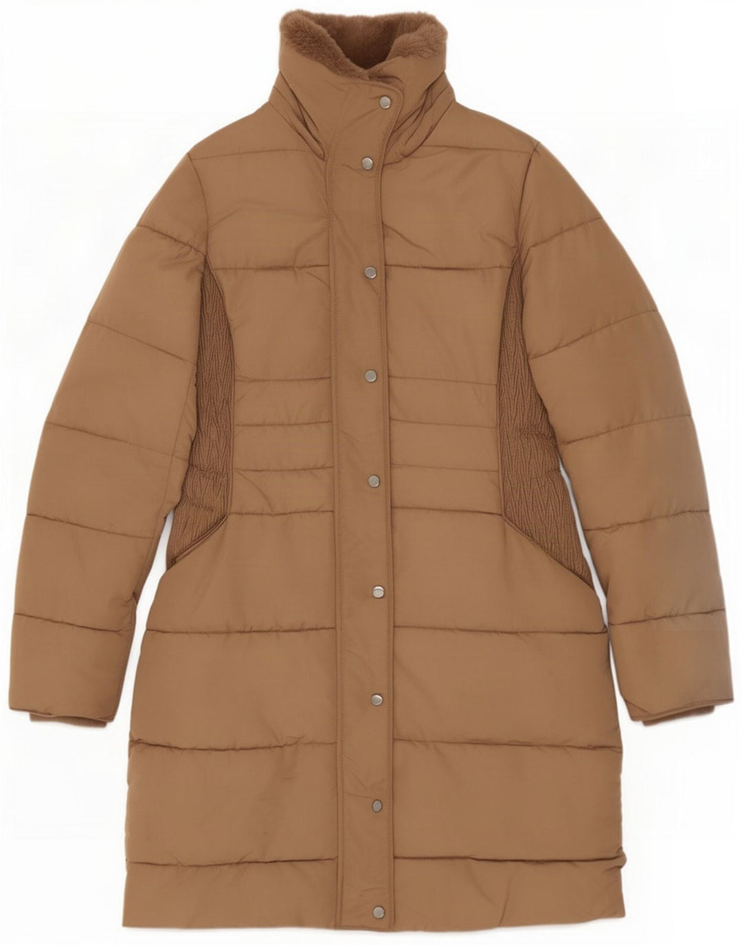 Hobbs Cappotto imbottito da donna UK 8 Small Marrone Colourblock Poliestere