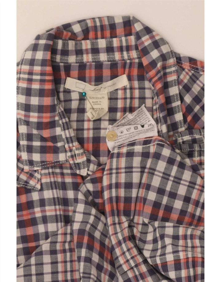 Camicia a maniche corte da donna Levi's UK 10 piccolo cotone a quadri multicolore