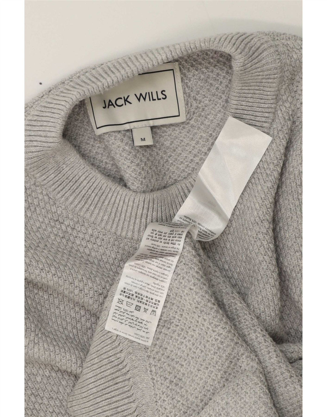 Maglione maglione girocollo da uomo Jack Wills in cotone grigio medio