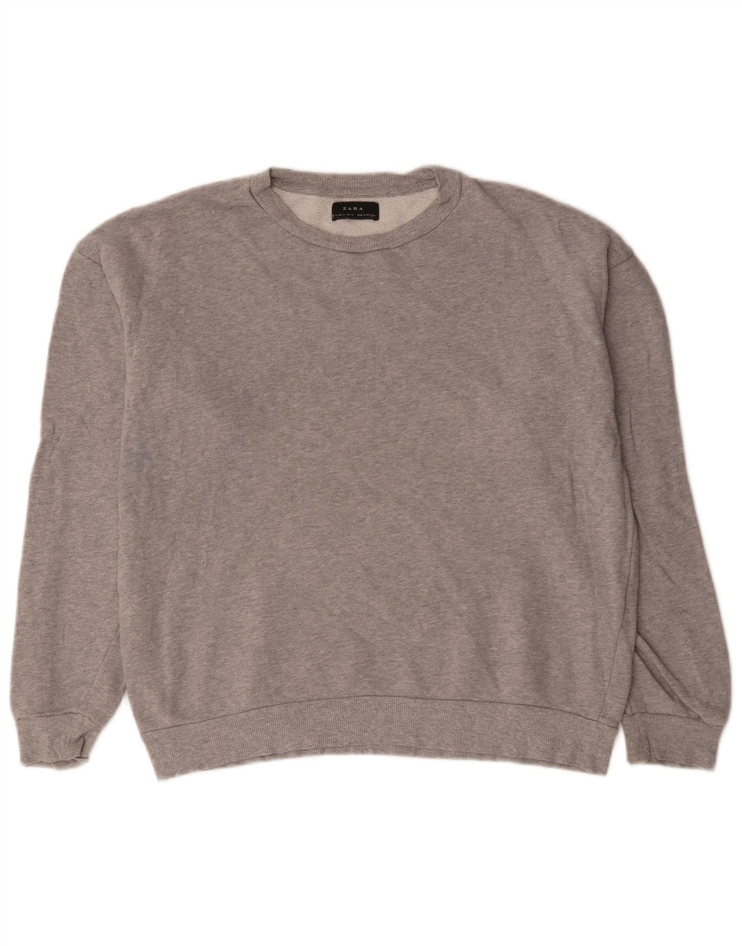 Felpa Zara da uomo in cotone mélange grigio medio