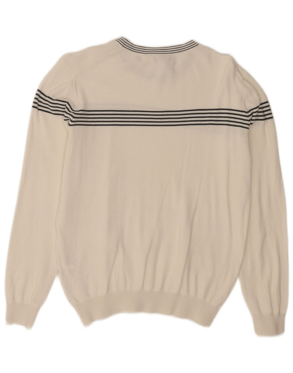 Maglione maglione con scollo a barca da uomo Reiss UK 6 XS cotone a righe bianche