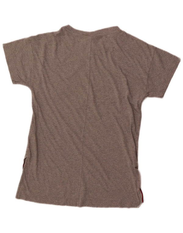 REEBOK T-shirt grafica classica da donna Top UK 12 Cotone grigio medio