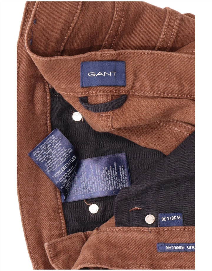 Pantaloni casual dritti da uomo GANT W38 L30 in cotone marrone