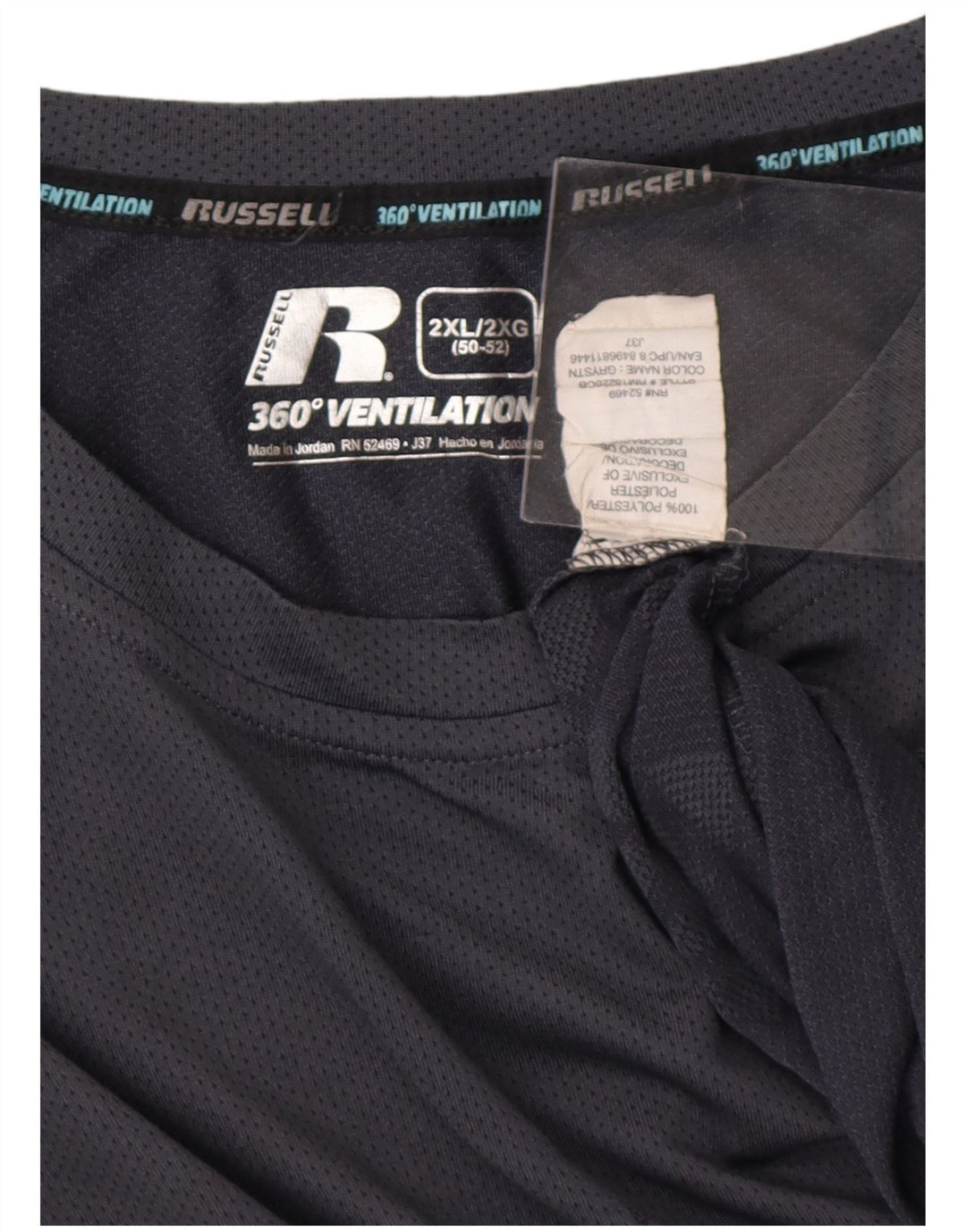 T-shirt da uomo RUSSELL ATHLETIC Top 2XL Poliestere geometrico grigio