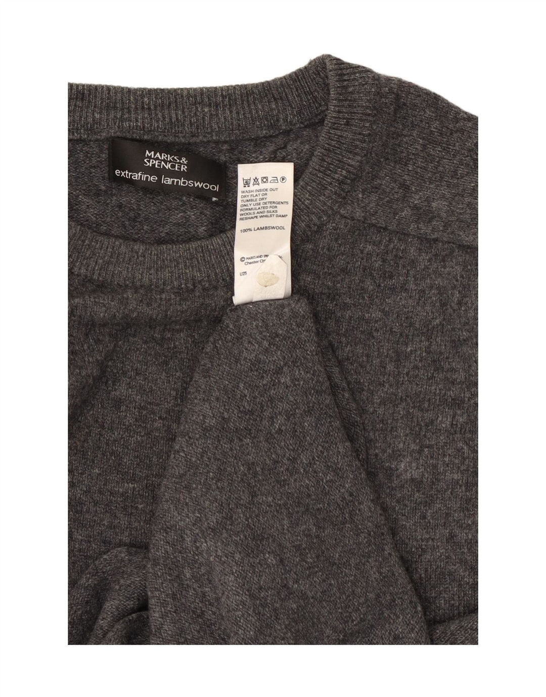 Maglione maglione girocollo da uomo Marks & Spencer XL in lana grigia