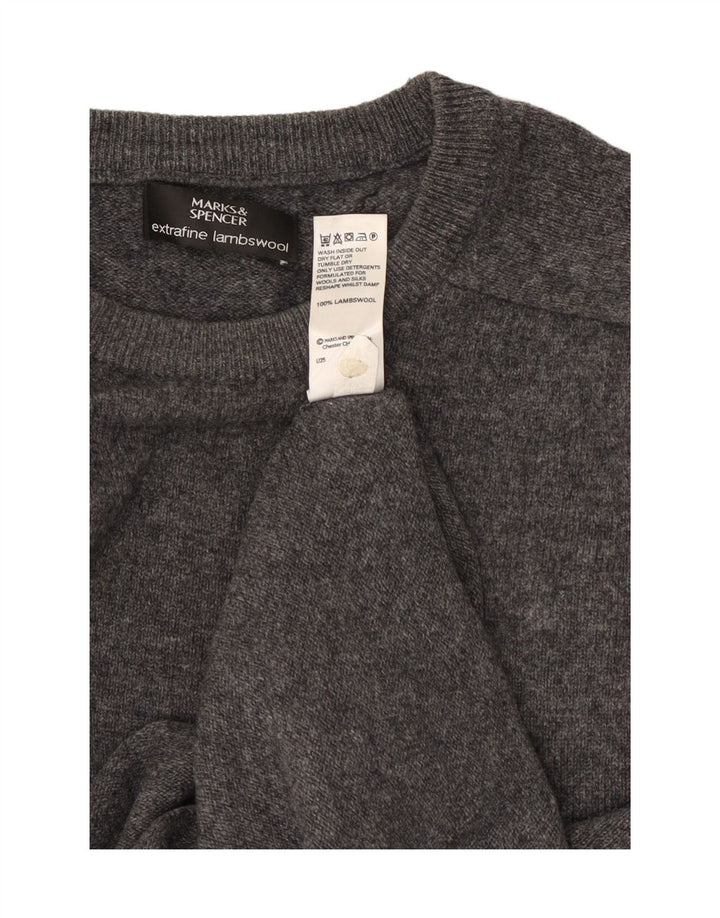 Maglione maglione girocollo da uomo Marks & Spencer XL in lana grigia