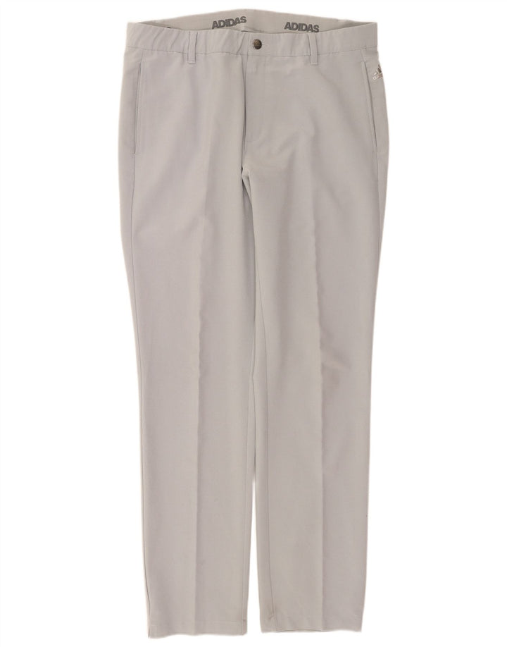 Pantaloni chino dritti da uomo Adidas W36 L34 poliestere grigio