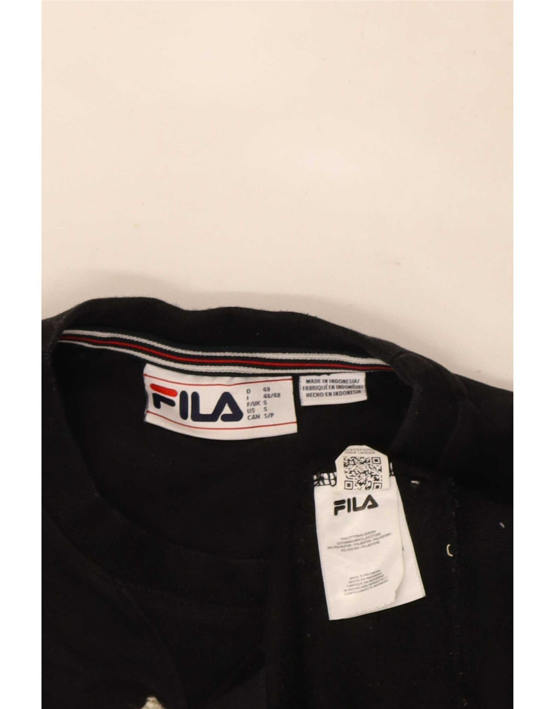 Felpa grafica da uomo Fila Maglione piccolo cotone chiazzato nero
