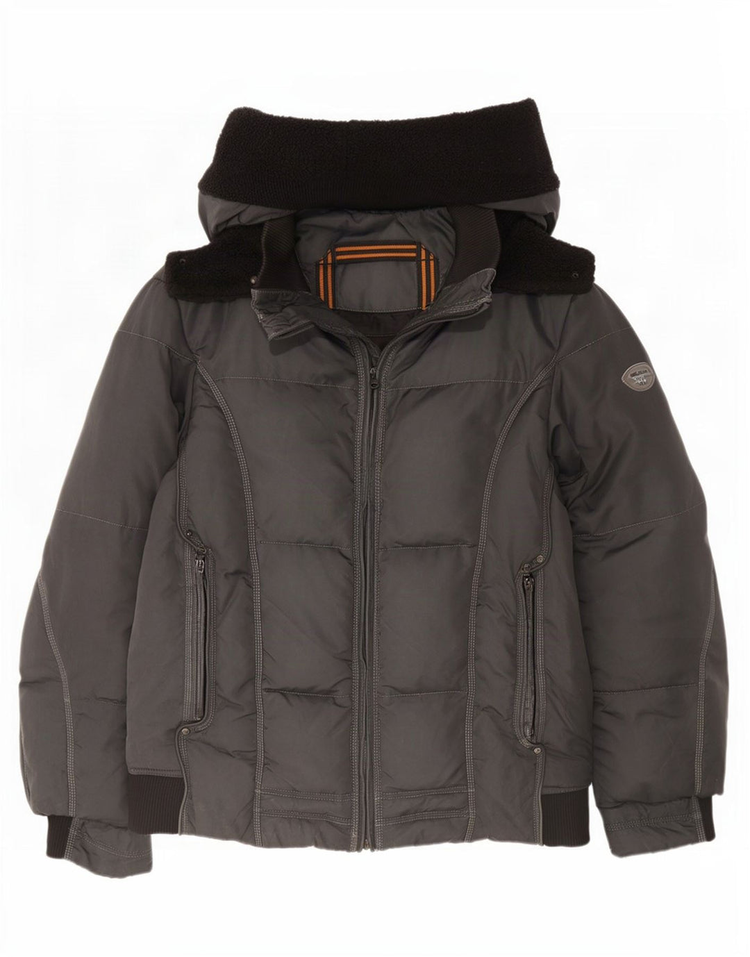 Giacca imbottita bomber con cappuccio da uomo Gas UK 42 XL Grigia