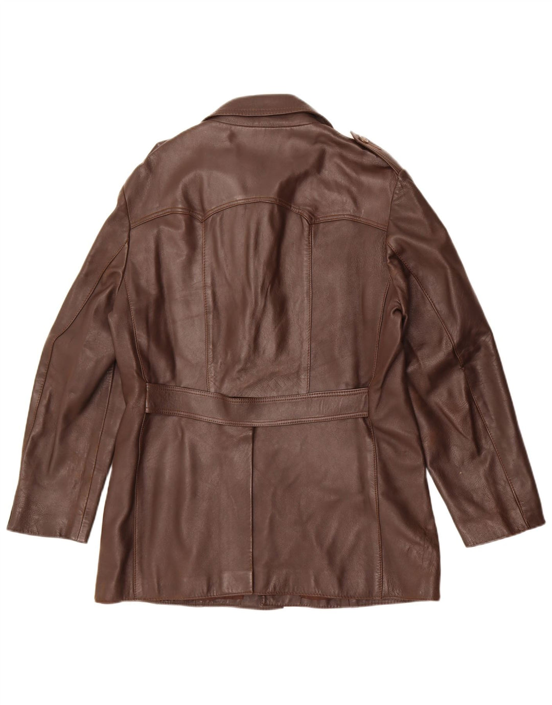 Giacca in pelle militare vintage da uomo UK 36 piccola marrone