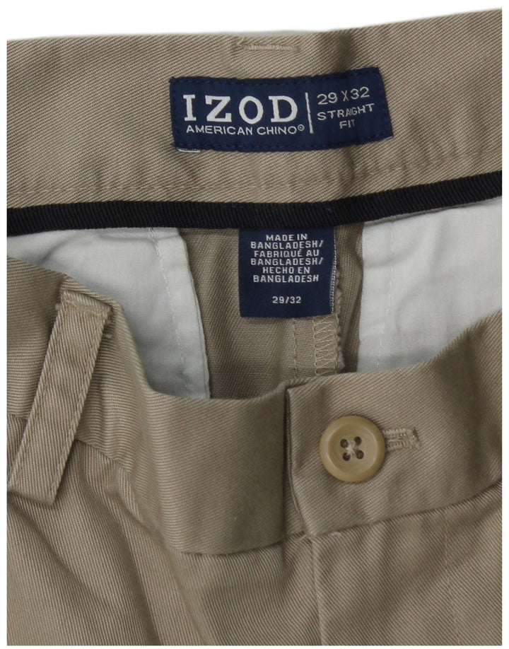 Pantaloni chino dritti da uomo IZOD W29 L32 in cotone beige