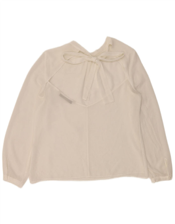 Top Zara a maniche lunghe da donna, taglia UK 14, bianco medio