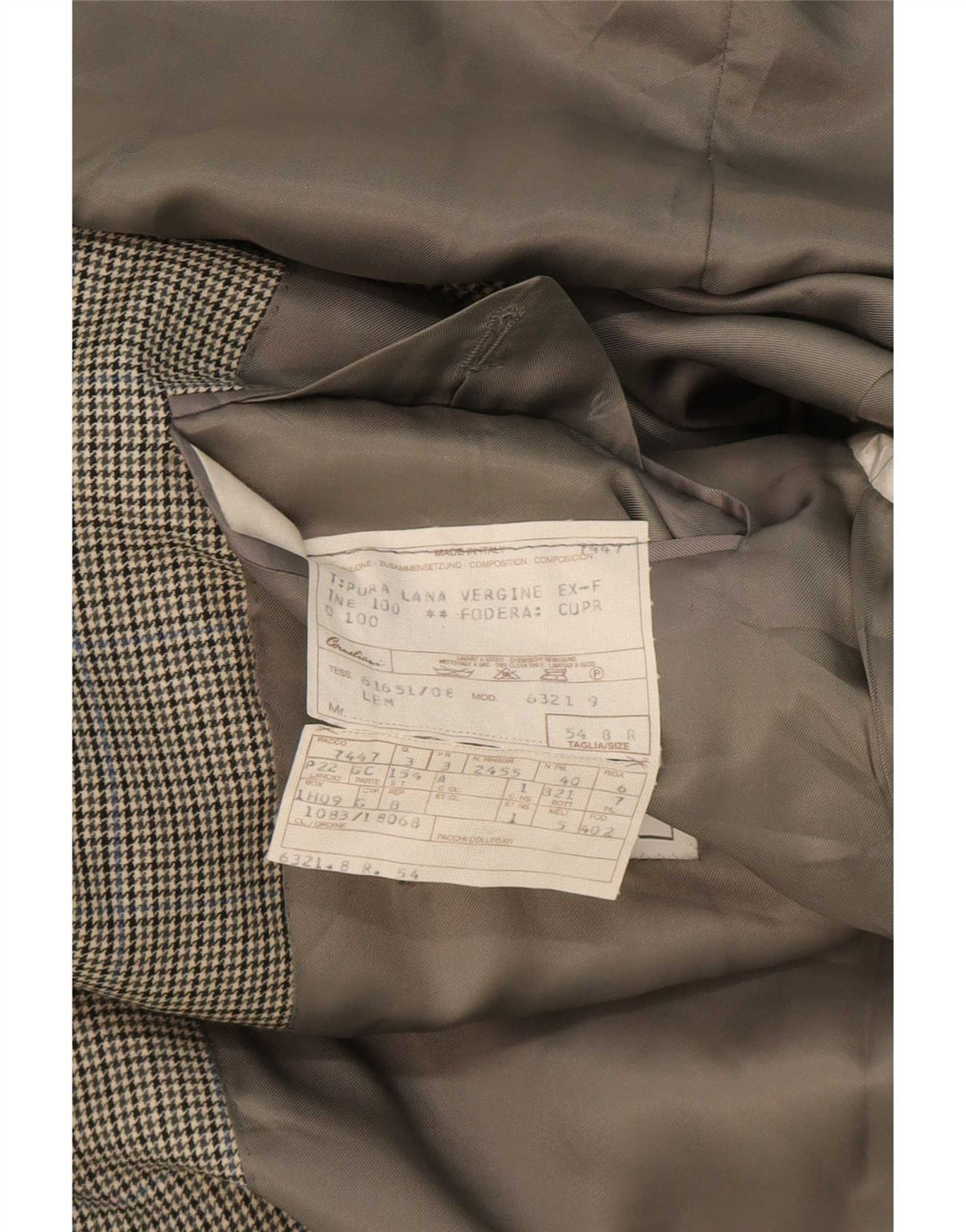 Corneliani Giacca Blazer 2 Bottoni Uomo IT 54 2XL Pied De Poule Grigio