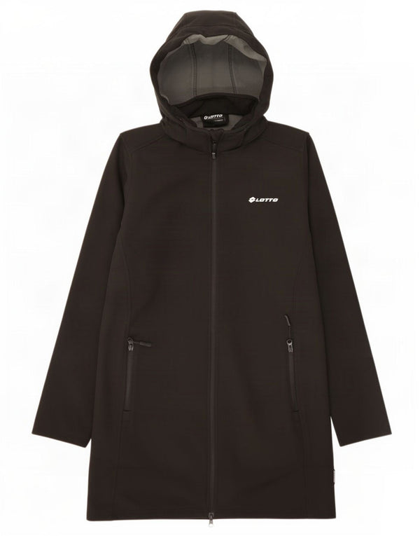 Cappotto giacca a vento con cappuccio da donna Lotto UK 16 grande poliestere nero