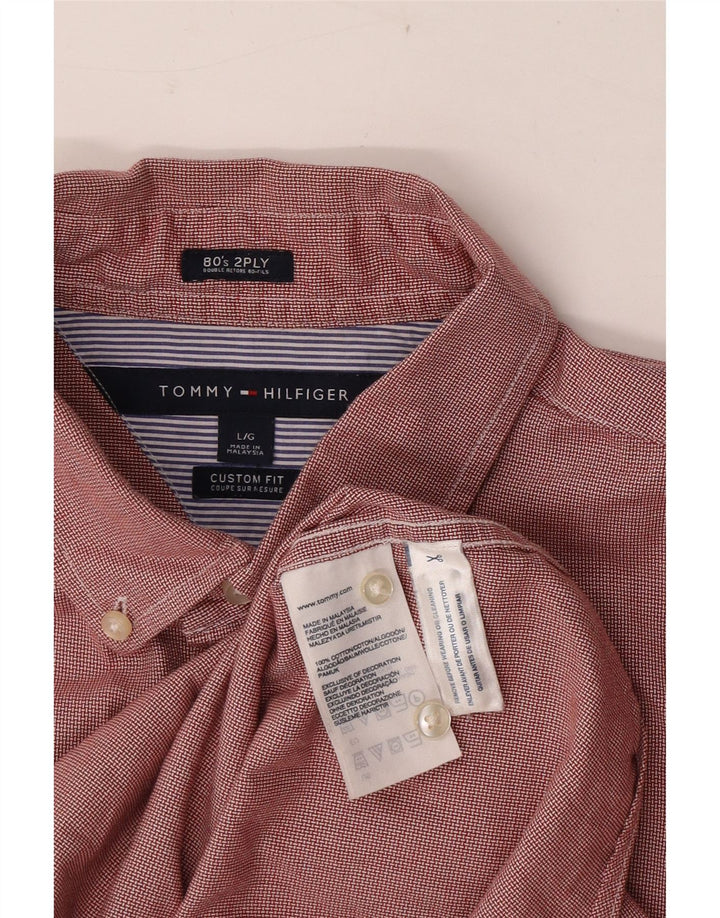 Camicia da uomo su misura Tommy Hilfiger, cotone a quadri rossi grandi