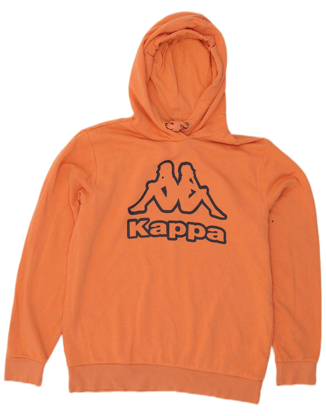 Maglione con cappuccio grafico da uomo Kappa in cotone arancione medio