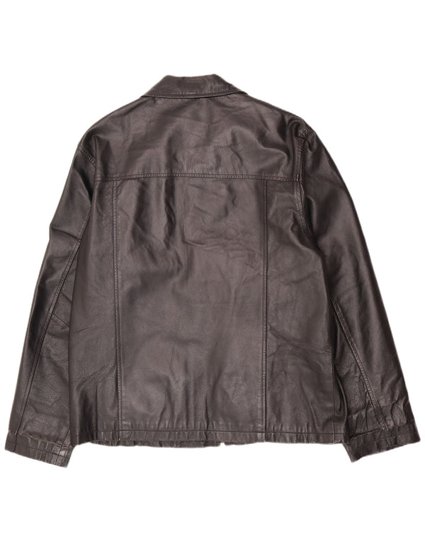 Giacca in pelle da uomo Henry Morell IT 50 grande nera