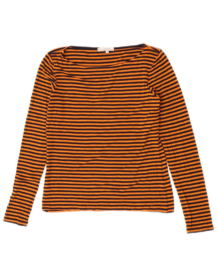 Top da donna a maniche lunghe Hobbs UK 12 viscosa a righe arancioni medie