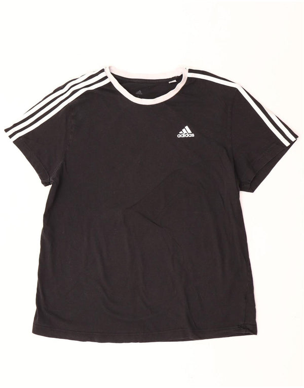 T-shirt Adidas da donna Top UK 16/18 grande cotone nero