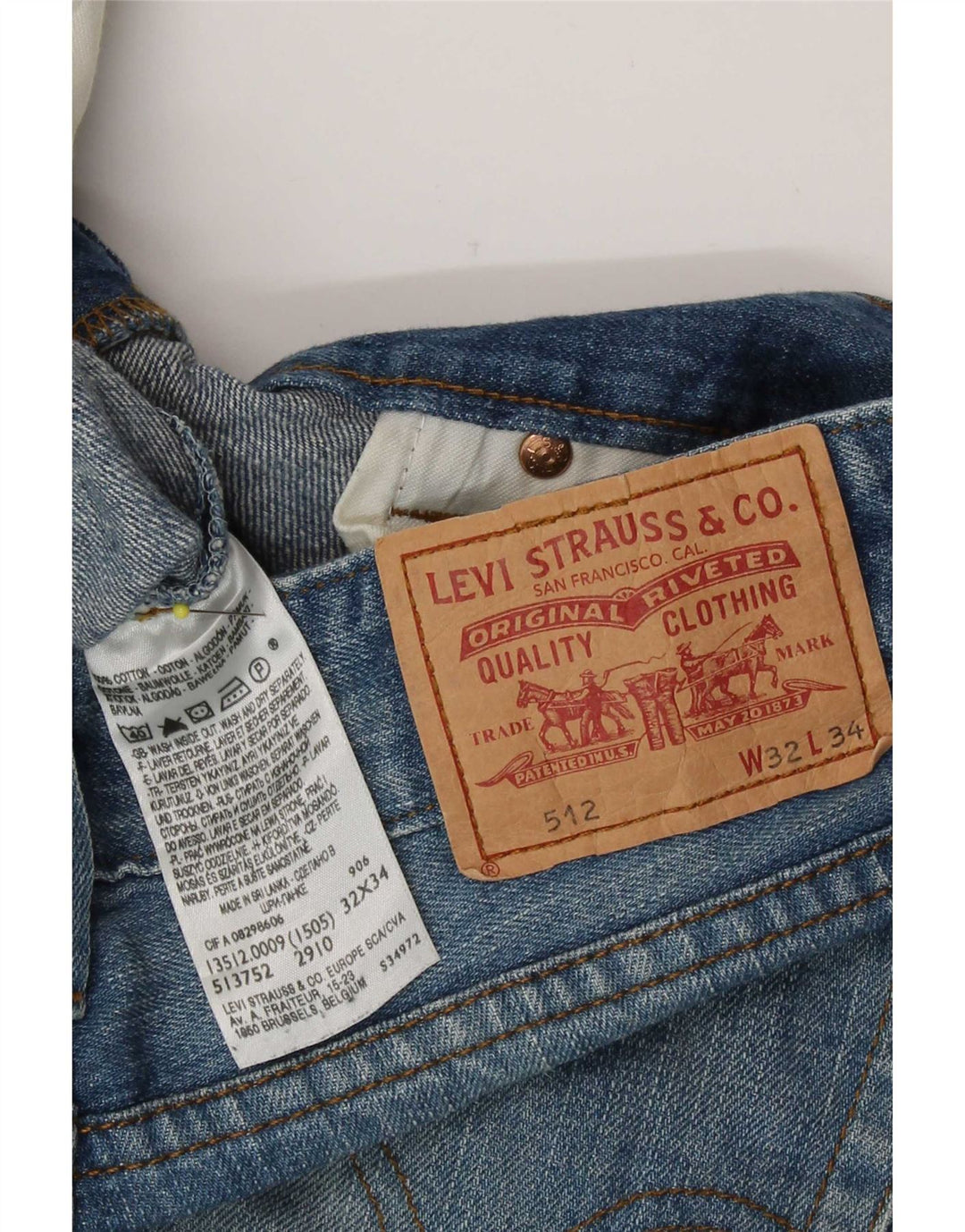 Levi's Uomo 514 Jeans Bootcut W32 L34 Cotone Blu