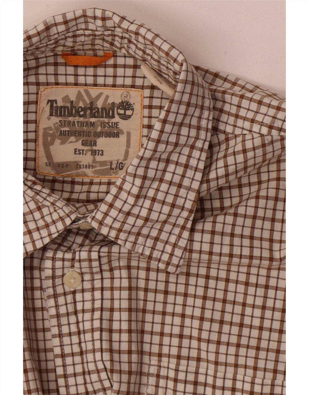 Camicia a maniche corte da uomo Timberland a quadri marroni grandi
