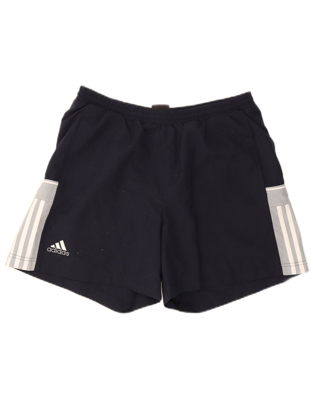Pantaloncini sportivi da uomo Adidas Medi in poliestere color block blu navy