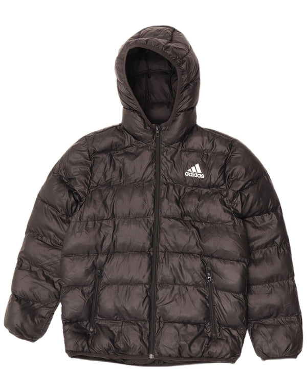 Giacca imbottita con cappuccio Adidas da ragazzo 13-14 anni in poliestere nero
