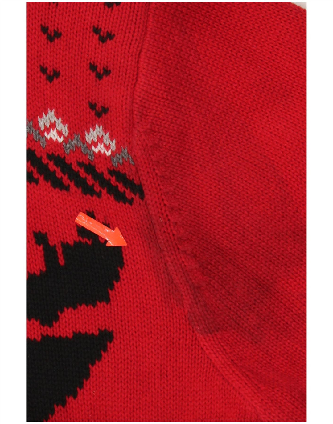 Chaps Uomo Maglione con zip sul collo Maglione grande in cotone Fair Isle rosso