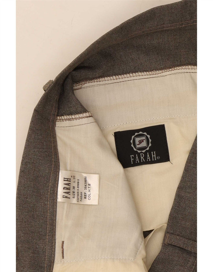 Pantaloni casual dritti da uomo Farah W38 L31 poliestere grigio