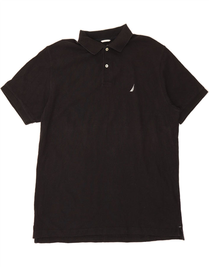 NAUTICA Mens Polo Shirt Large Black Cotton Vintage Nautica and Second-Hand Nautica from Messina Hembry 