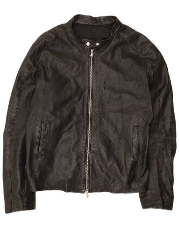 Giacca in pelle vintage da uomo UK 44 2XL Nera