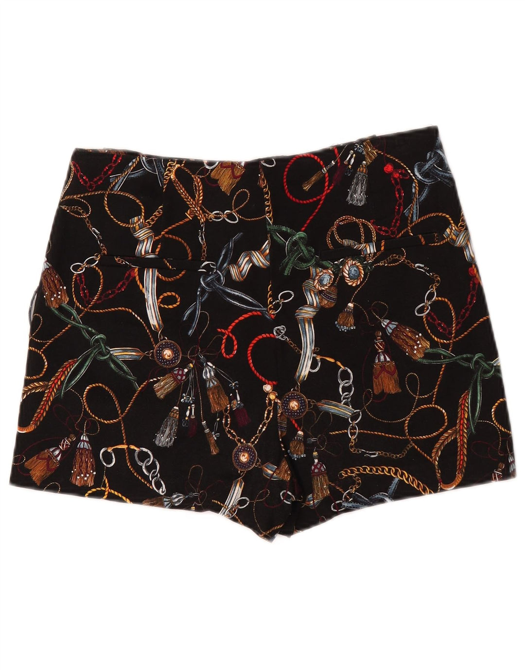 Pantaloncini chino a vita alta da donna con motivo astratto Zara medi W28 neri