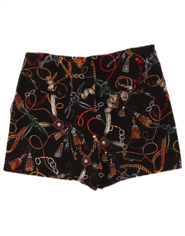 Pantaloncini chino a vita alta da donna con motivo astratto Zara medi W28 neri