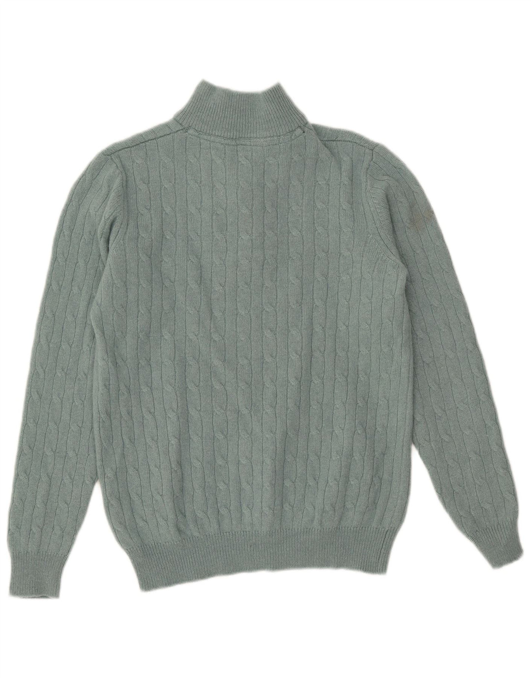 Crew Clothing Maglione da uomo con zip e collo piccolo in lana verde