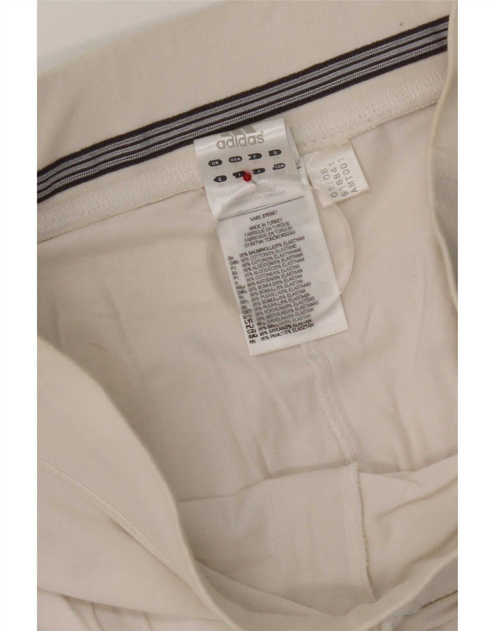 Pantaloncini sportivi Adidas da donna Bermuda UK 14 cotone bianco medio