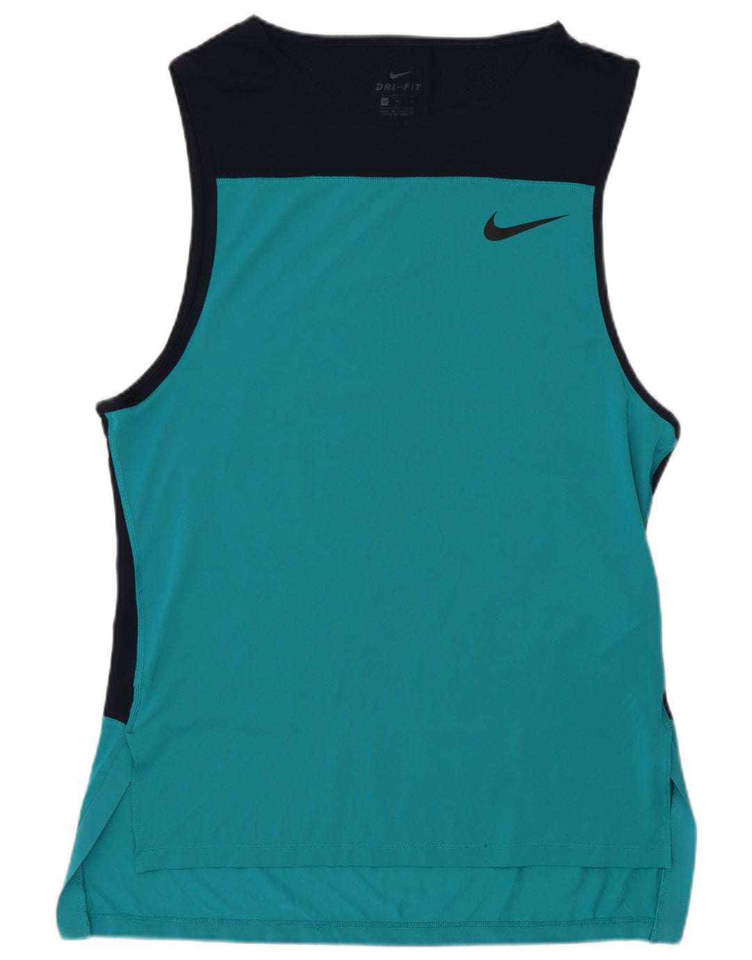 Canotta grafica Nike Dri Fit da donna UK 14 Colorblock blu medio