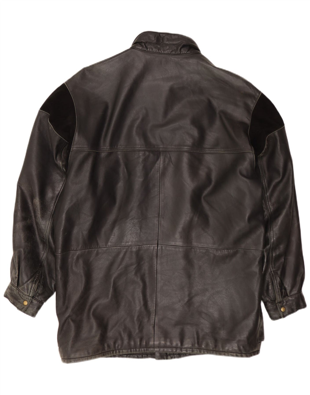 Giacca in pelle vintage da uomo UK 40 grande nera