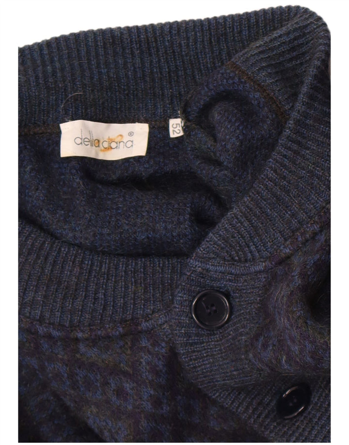 Maglione cardigan da uomo Della Ciana IT 52 Large Blu Navy Argyle/Diamante