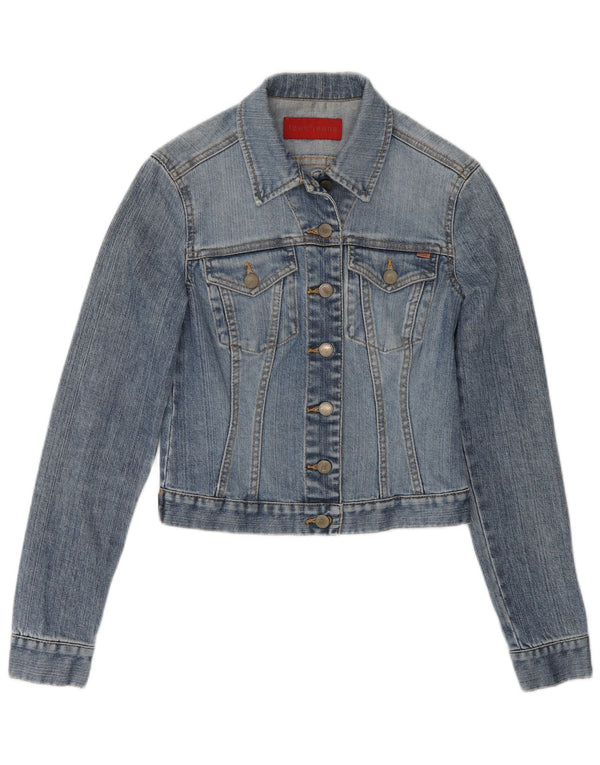 Giacca in denim da donna vestibilità regolare Fcuk UK 10 piccola in cotone blu