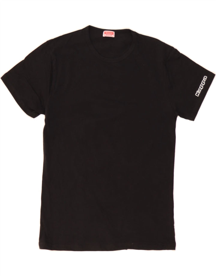 KAPPA Womens T-Shirt Top UK 12 Medium Black Cotton Vintage Kappa and Second-Hand Kappa from Messina Hembry 